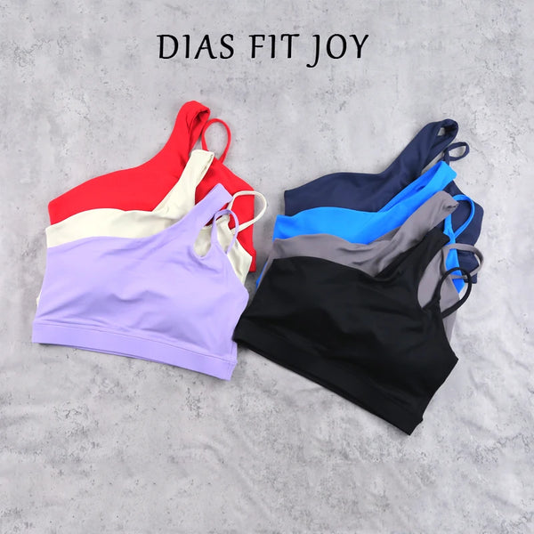 Irregular Strap Yoga Sports Bra - Cocoa