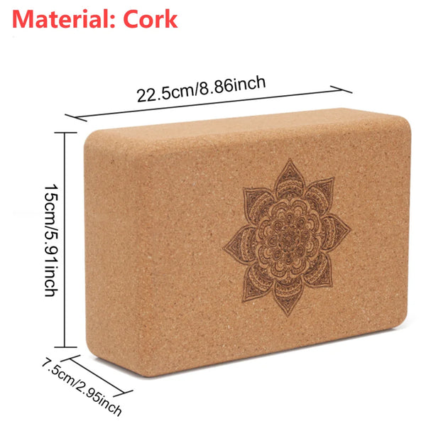 Cork Yoga Block and Strap Set