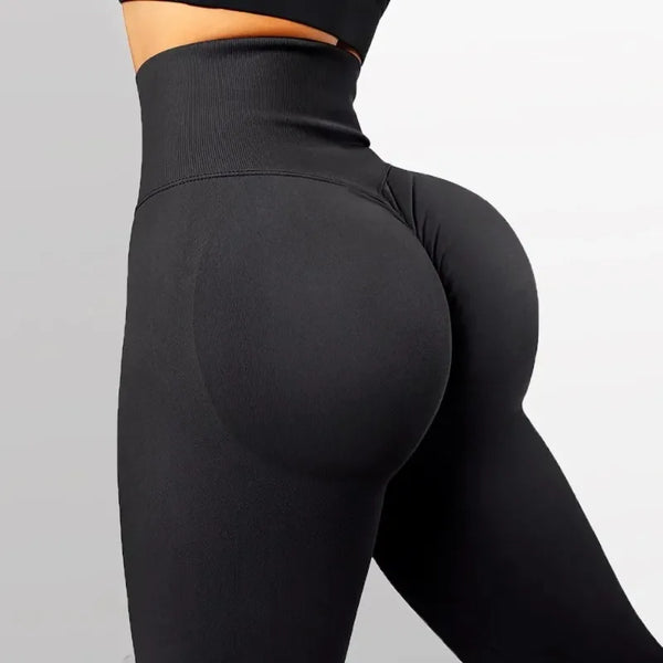 Seamless Knitted High-Waist Leggings - Sage