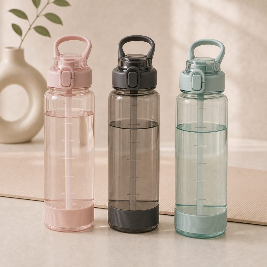 Minimal Water Bottle with Time Marker generated product photo