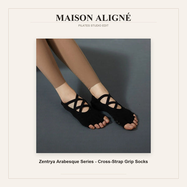 Zentrya Arabesque Series — Cross-Strap Grip Socks | Maison Aligné