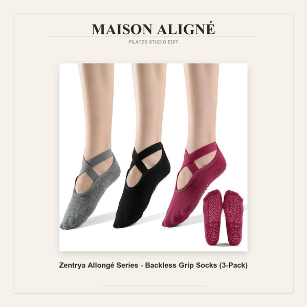 Zentrya Allongé Series — Backless Grip Socks (3-Pack) | Maison Aligné