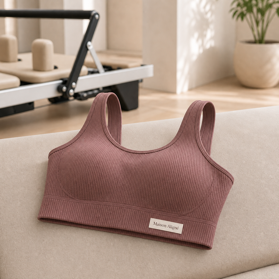 Sculpt Ribbed Sports Bra by Maison Aligné