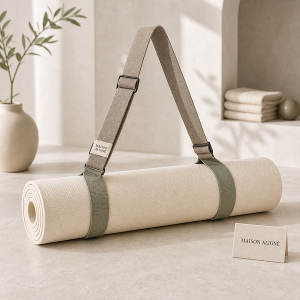 Adjustable Yoga Mat Carrier Sling - Taupe by Maison Aligné