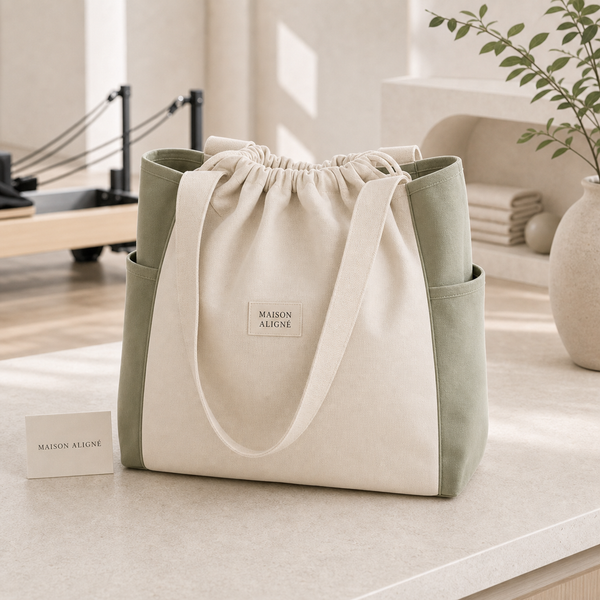 Reformer Class Drawstring Tote - Sage by Maison Aligné