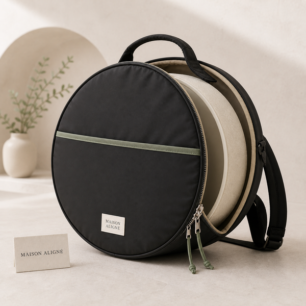 Yoga Wheel Carry Bag - Black Taupe by Maison Aligné